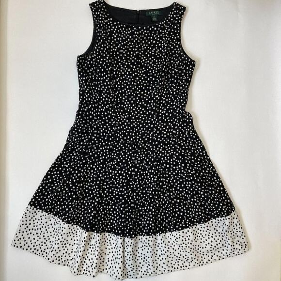 Lauren Ralph Lauren Colorblock Dot Print Sleeveless - Picture 1 of 9